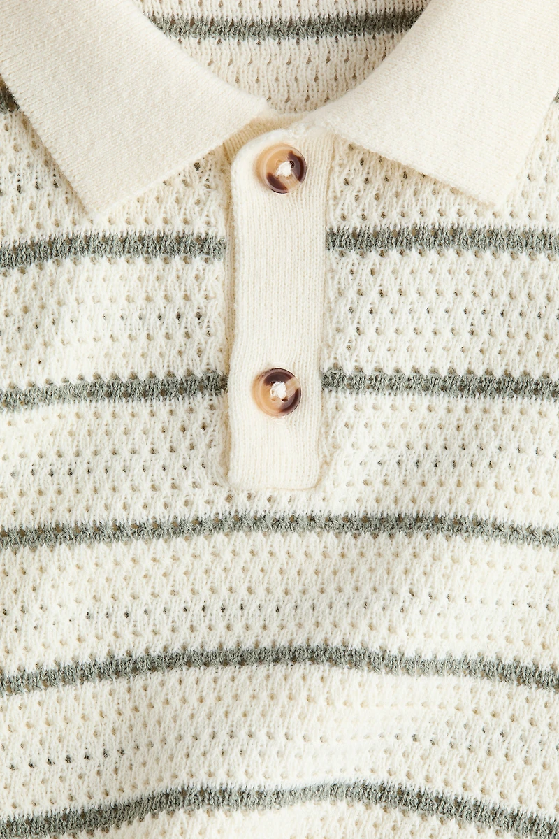 Pointelle-Knit Polo Shirt