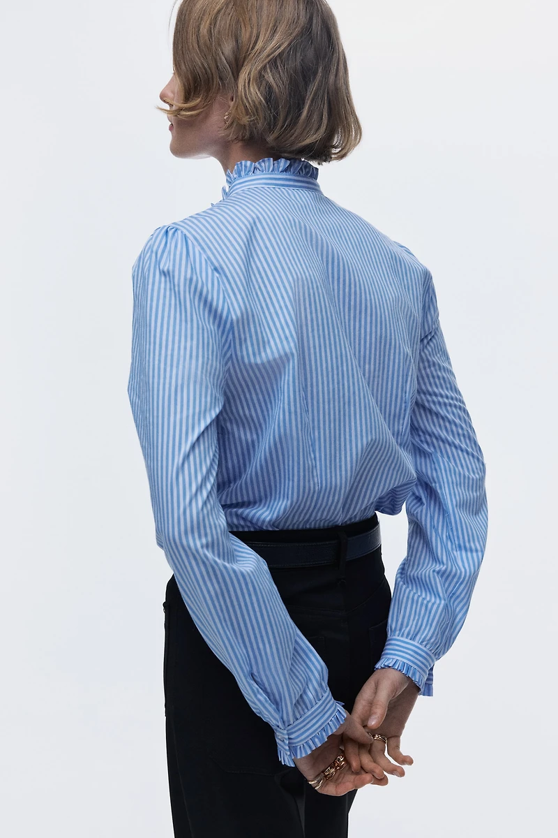 Blouse volantée en popeline