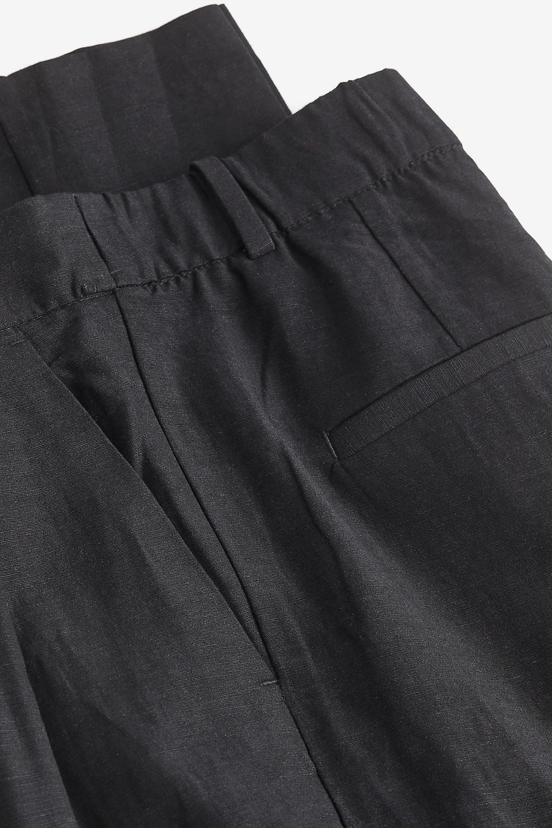 Tapered Linen-blend Pants