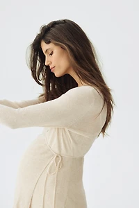 MAMA Gilet croisé en tricot côtelé