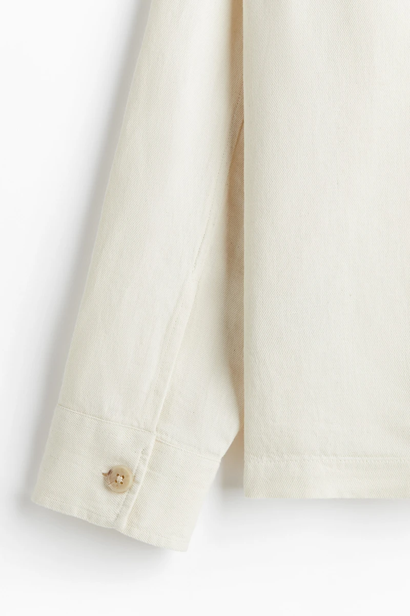 Regular-Fit Linen-Blend Overshirt