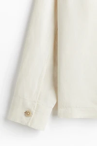 Regular-Fit Linen-Blend Overshirt