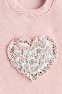 Appliquéd Sweatshirt Dress