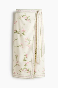 Jupe portefeuille en lyocell mélangé