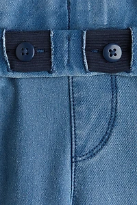 Pantalon taille élastique évasé en denim