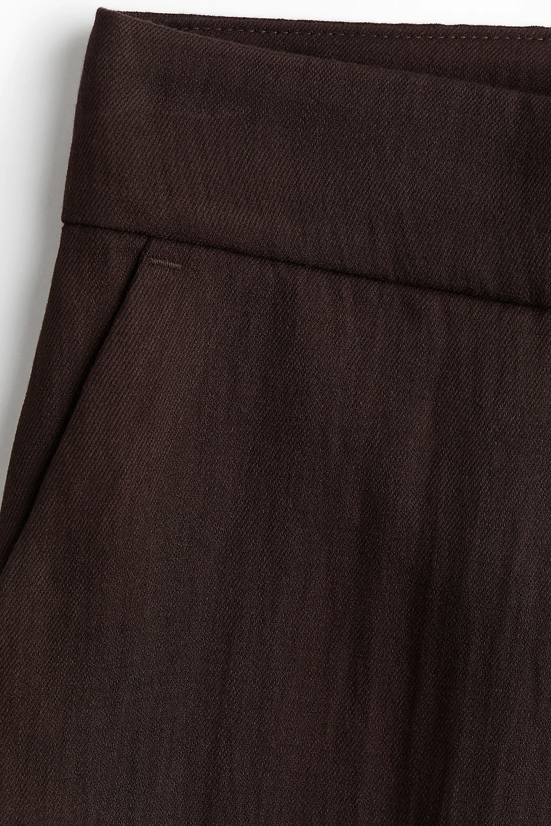 Wide-Leg Twill Pants