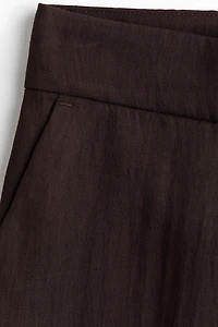 Wide-Leg Twill Pants