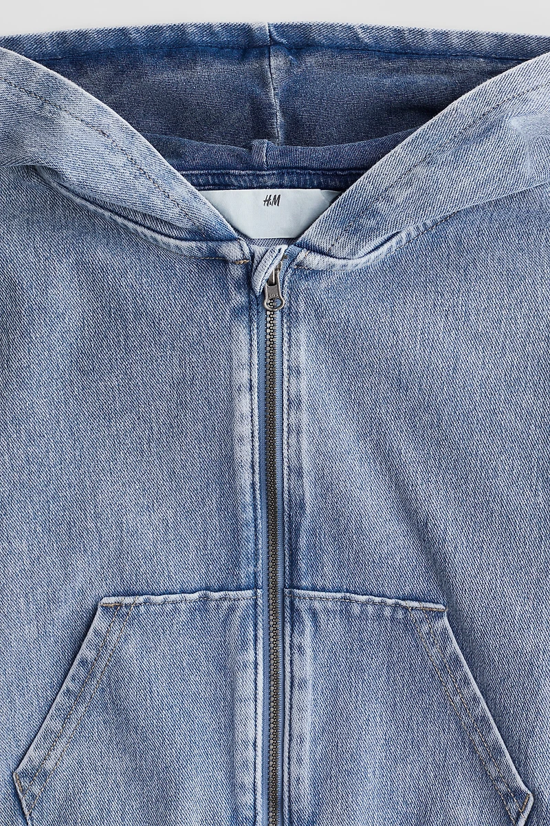 Veste à capuchon glissière en sergé