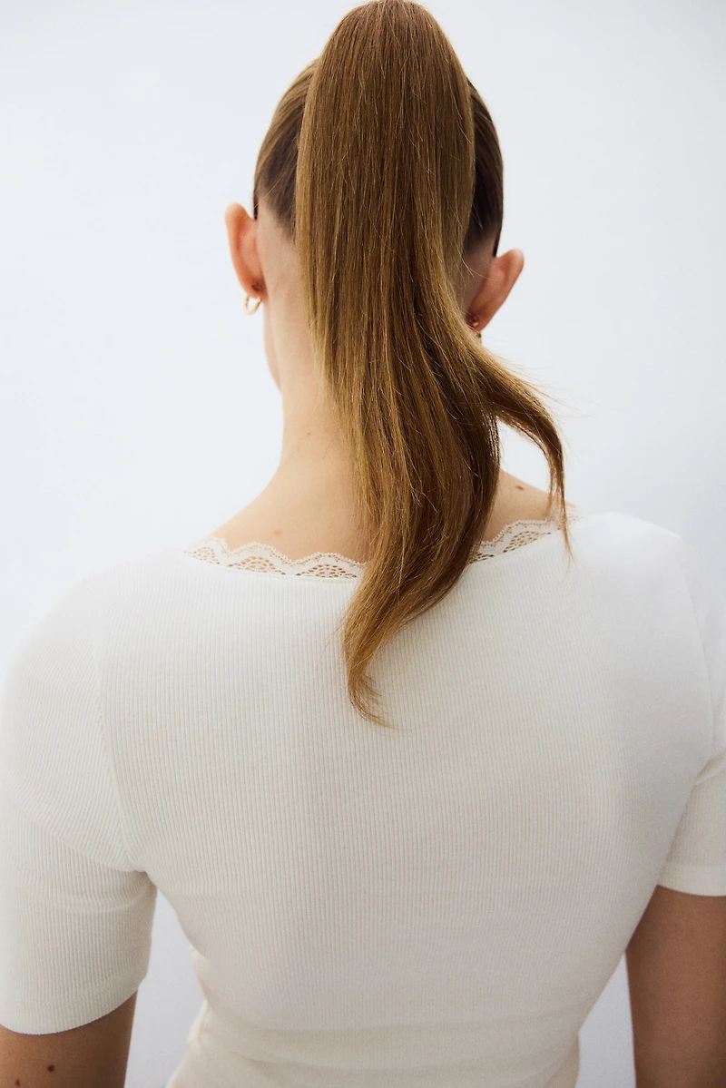 Haut en tricot côtelé