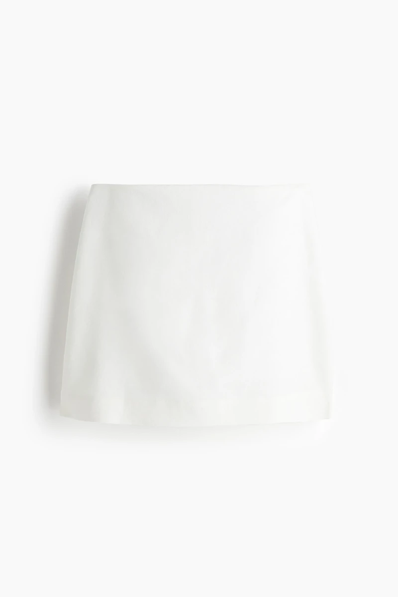 Linen-Blend Mini Skort