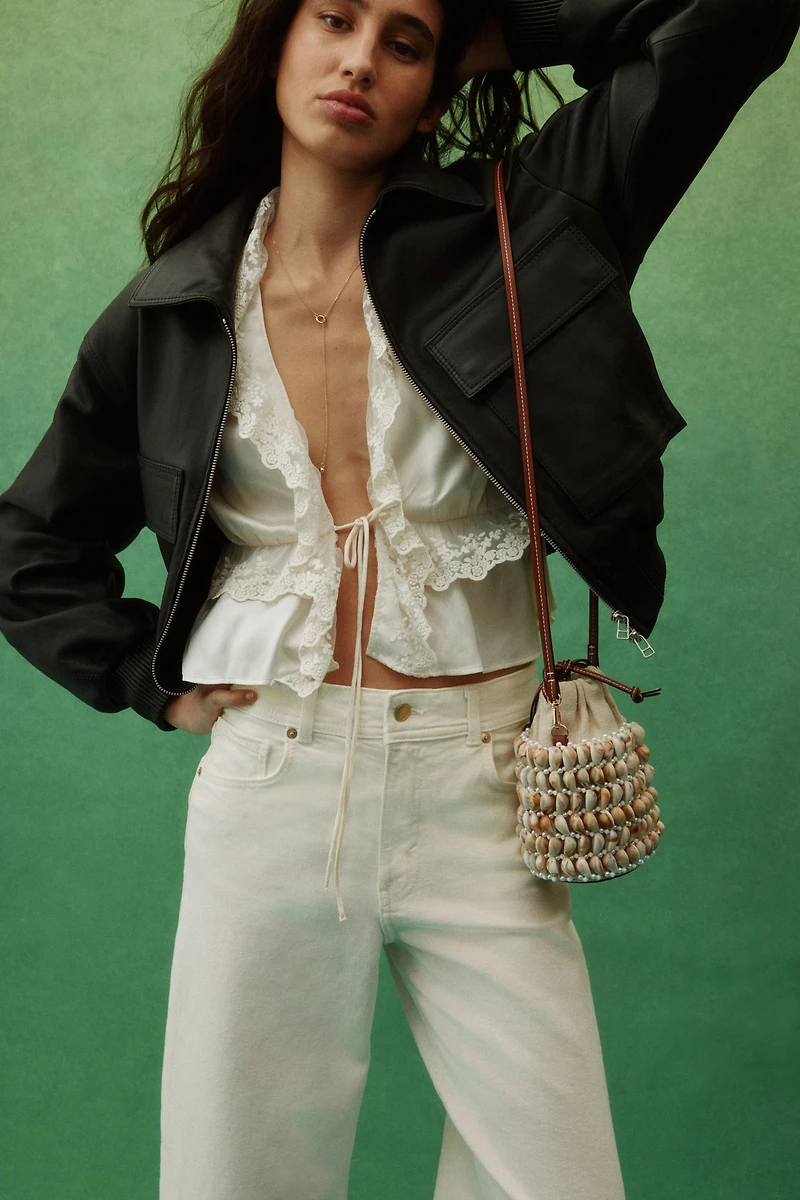 Jean ample à la cheville taille haute