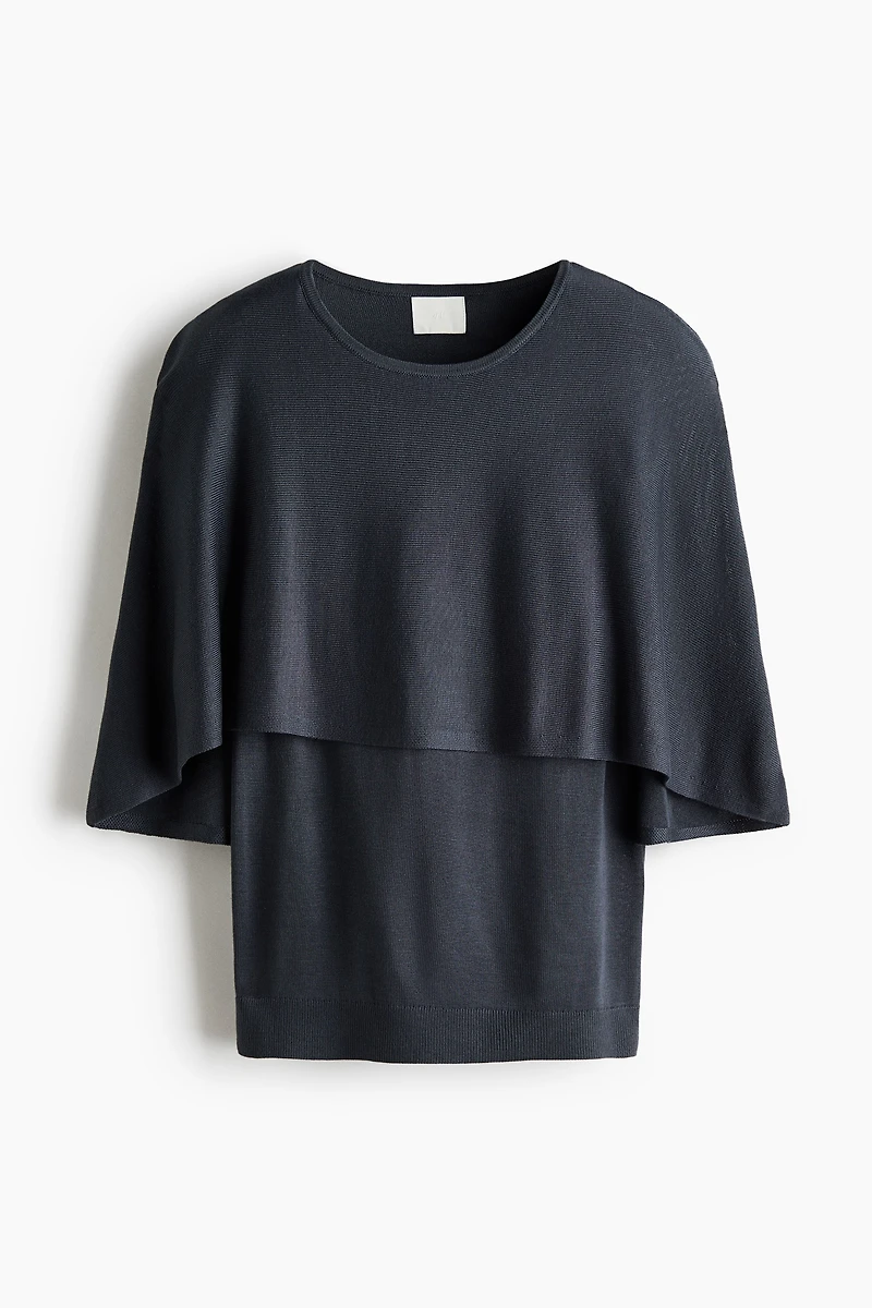 Fine-knit cape top