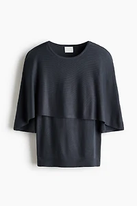 Fine-knit cape top