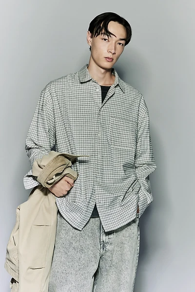 Loose Fit Flannel Shirt