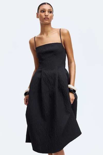 Jacquard-Weave Strappy Dress