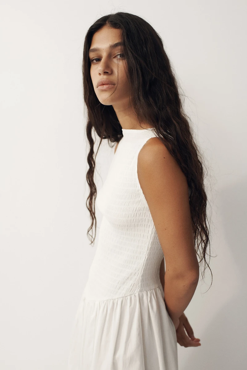 Boat-Neck Midi Dress