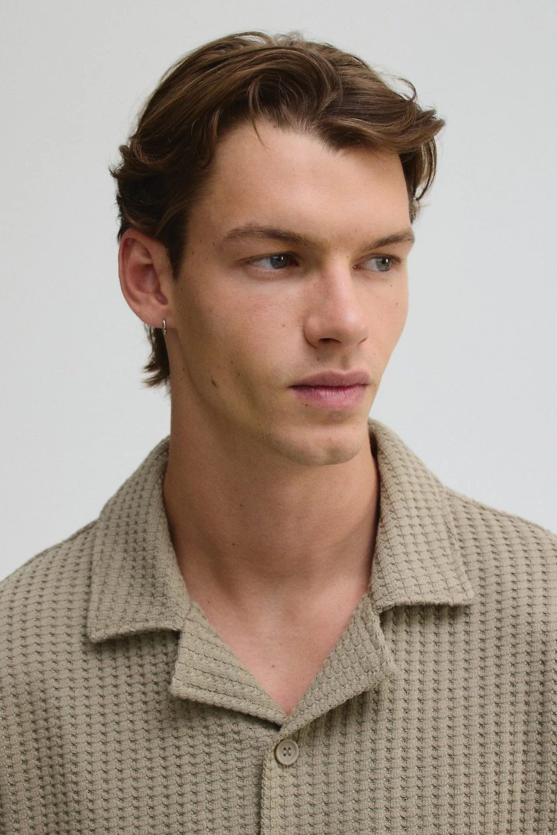 Loose-Fit Waffled Resort Shirt