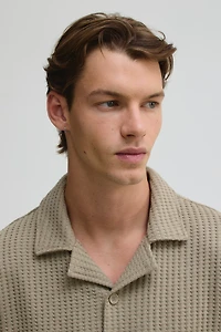 Loose-Fit Waffled Resort Shirt