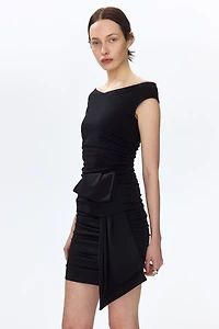 Draped Off-the-Shoulder Dress