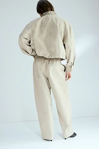 Barrel-Leg Twill Pants
