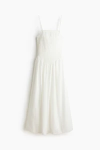 Robe smockée avec jupe évasée
