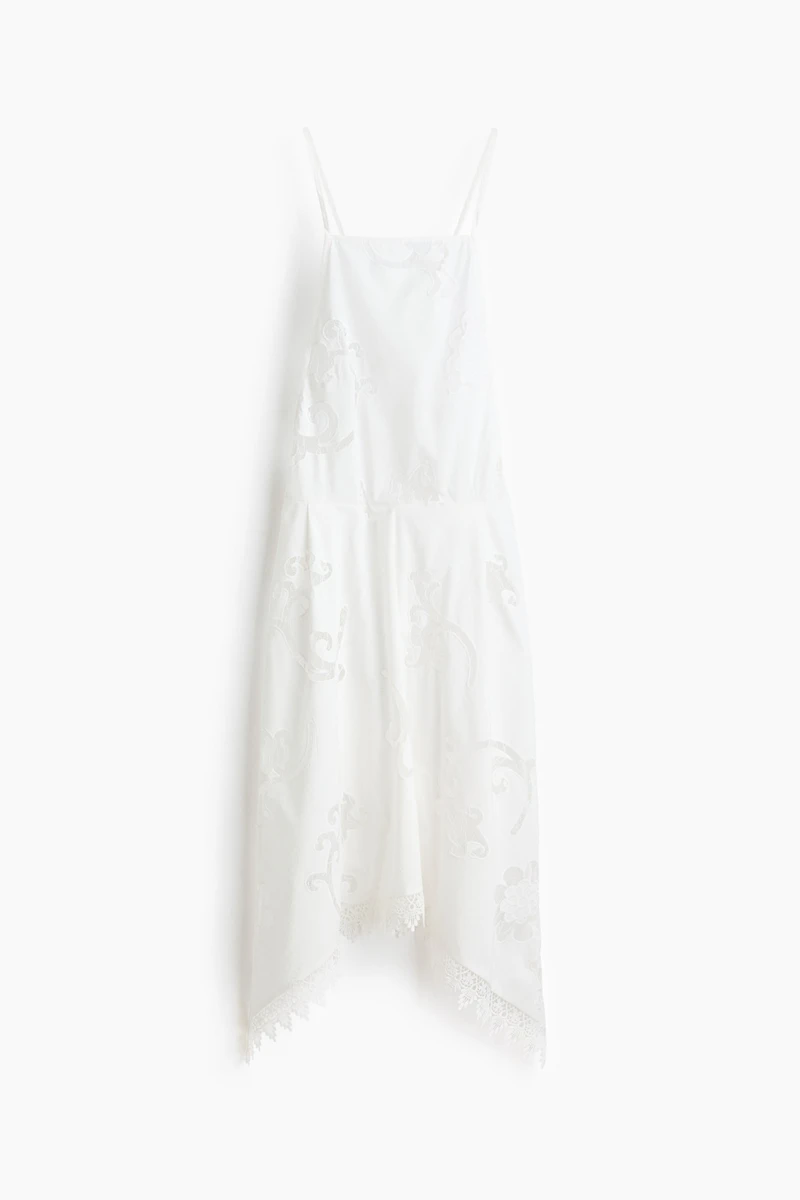 Cotton Dress with Eyelet Embroidery