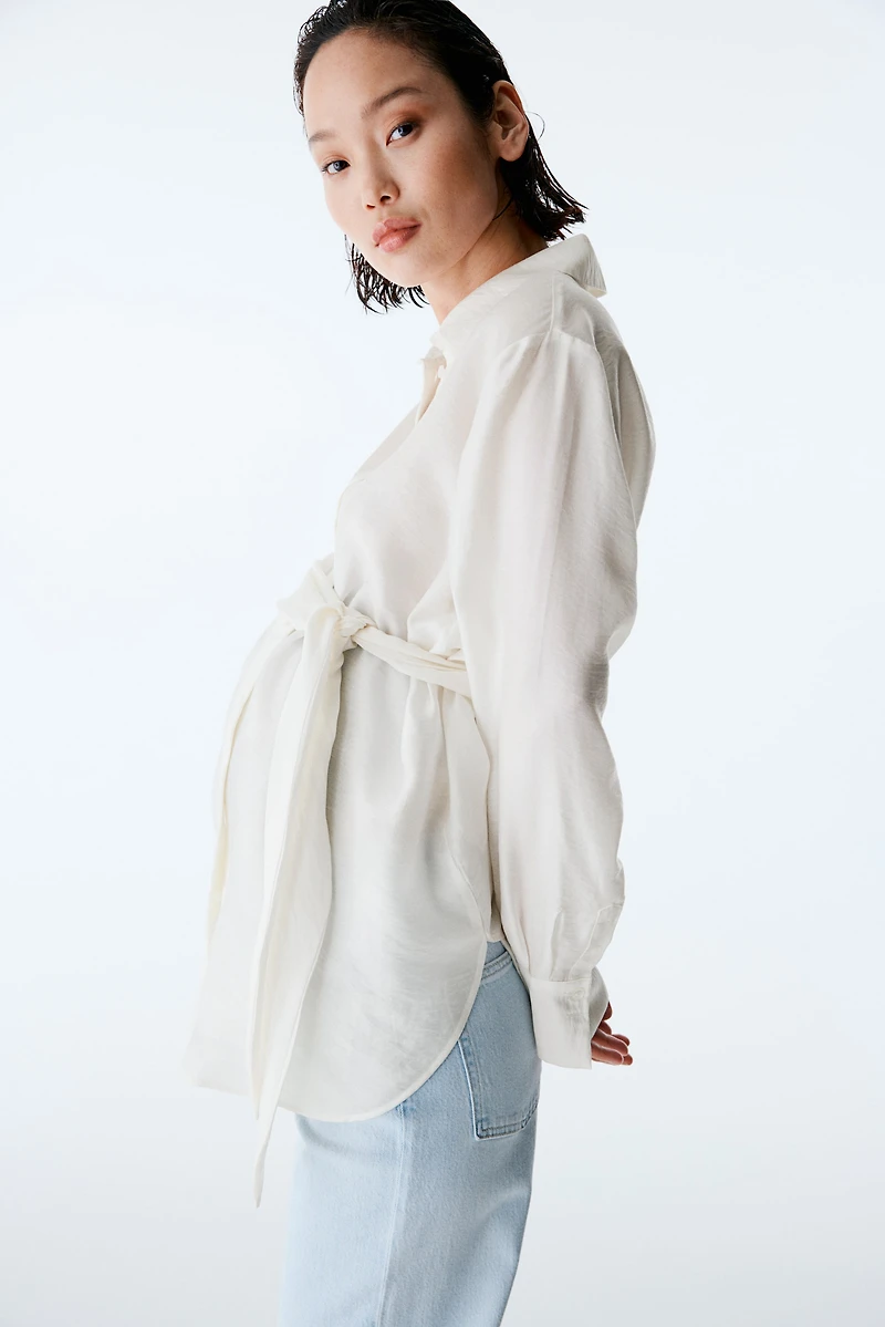 MAMA Before & After Tie-Detail Shirt