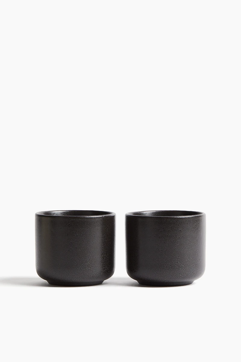 Lot de 2 tasses avec glaçure réactive