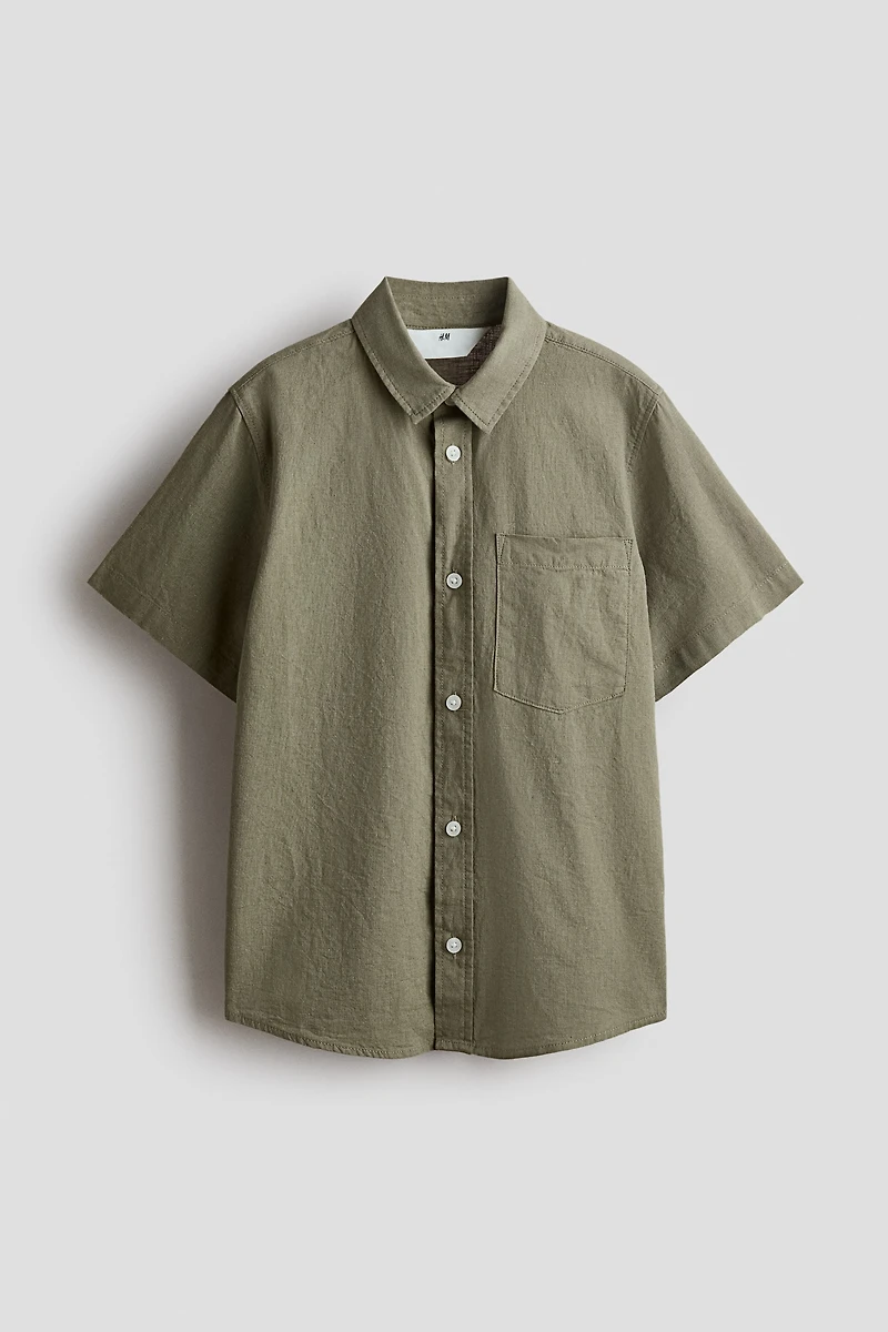 Linen-blend shirt