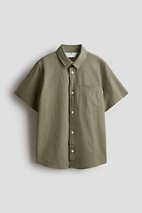 Linen-blend shirt