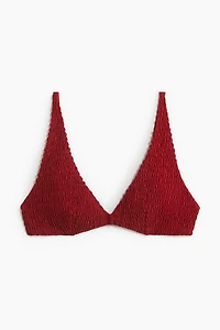 Haut de bikini triangle smocké