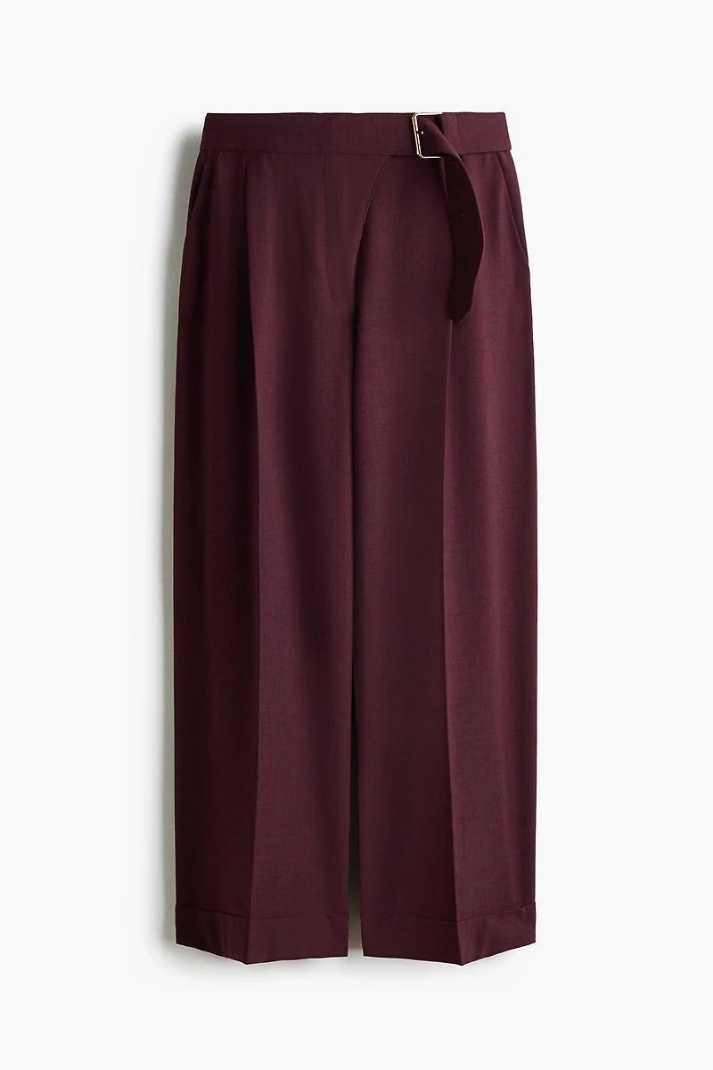 Straight-Leg Pants with Belt