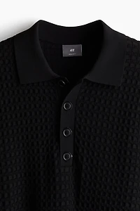 Regular-Fit Waffle-Knit Polo Shirt
