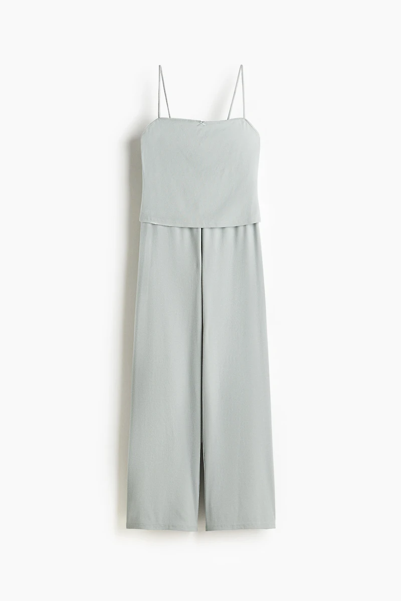 Picot-Trimmed Ribbed Pajamas