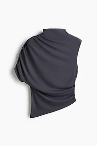 One-Sleeve Mock Turtleneck Top