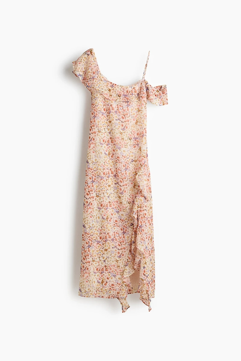 Robe asymétrique avec épaules dénudées
