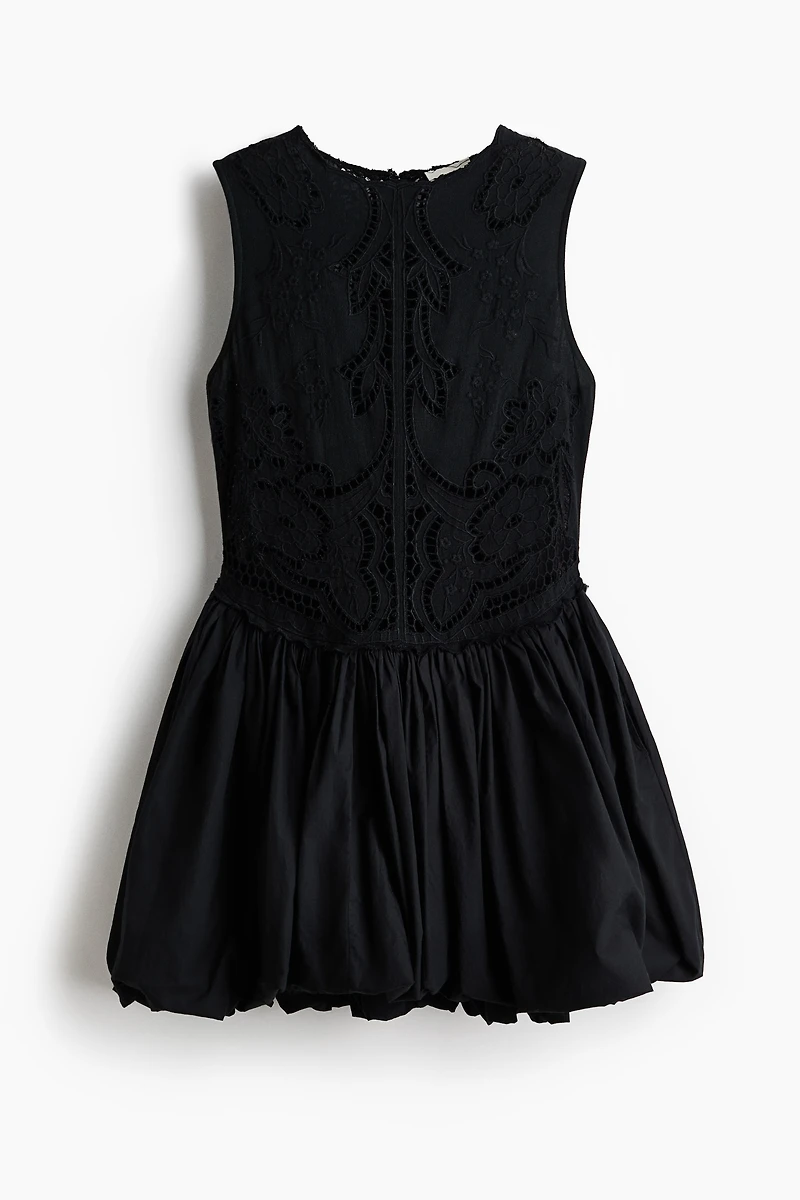 Robe en lin mélangé avec bas à effet ballon