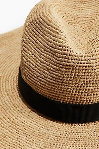 Chapeau fédora pliable en paille