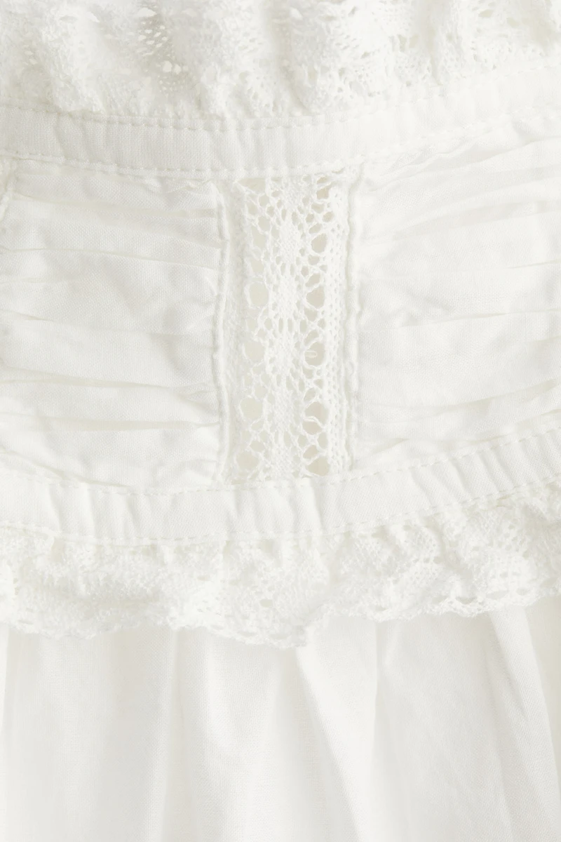 Blouse en coton avec dentelle