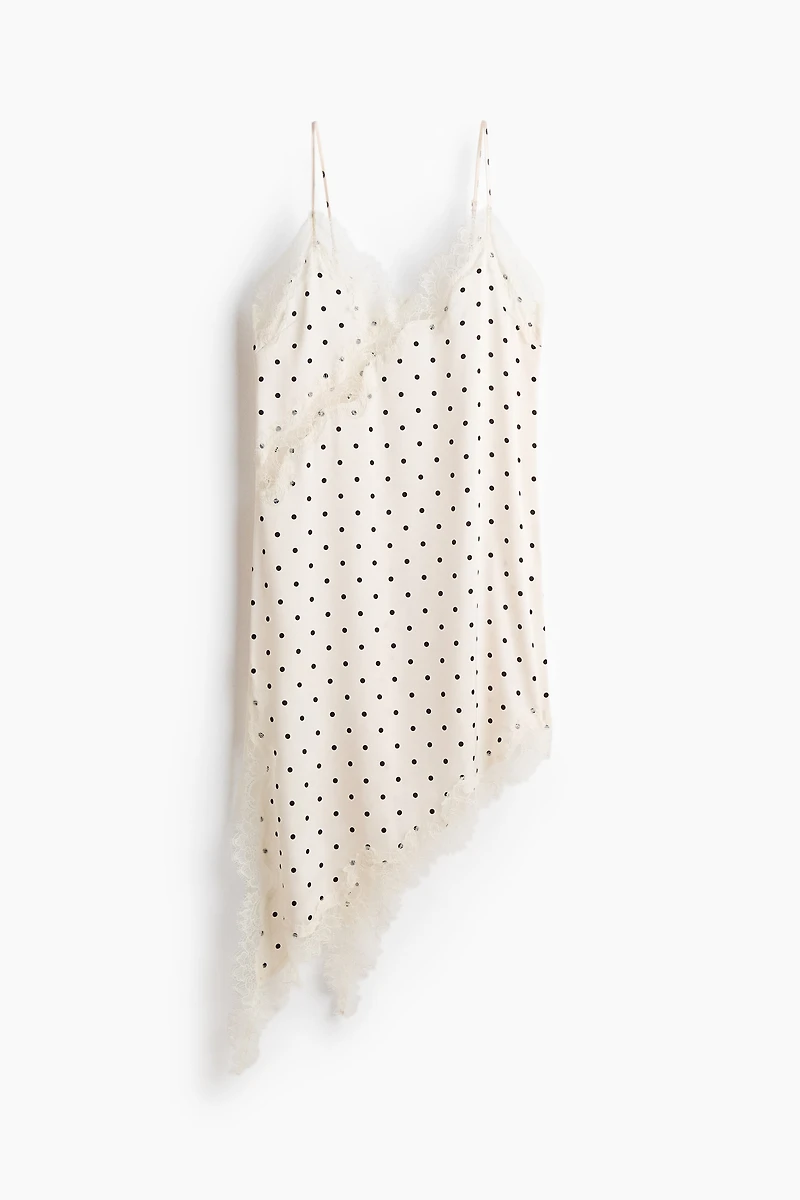 Lace-Trimmed Asymmetric Nightgown