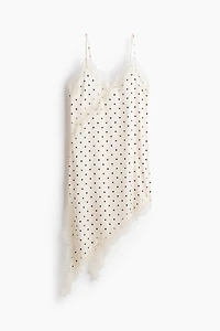 Lace-Trimmed Asymmetric Nightgown