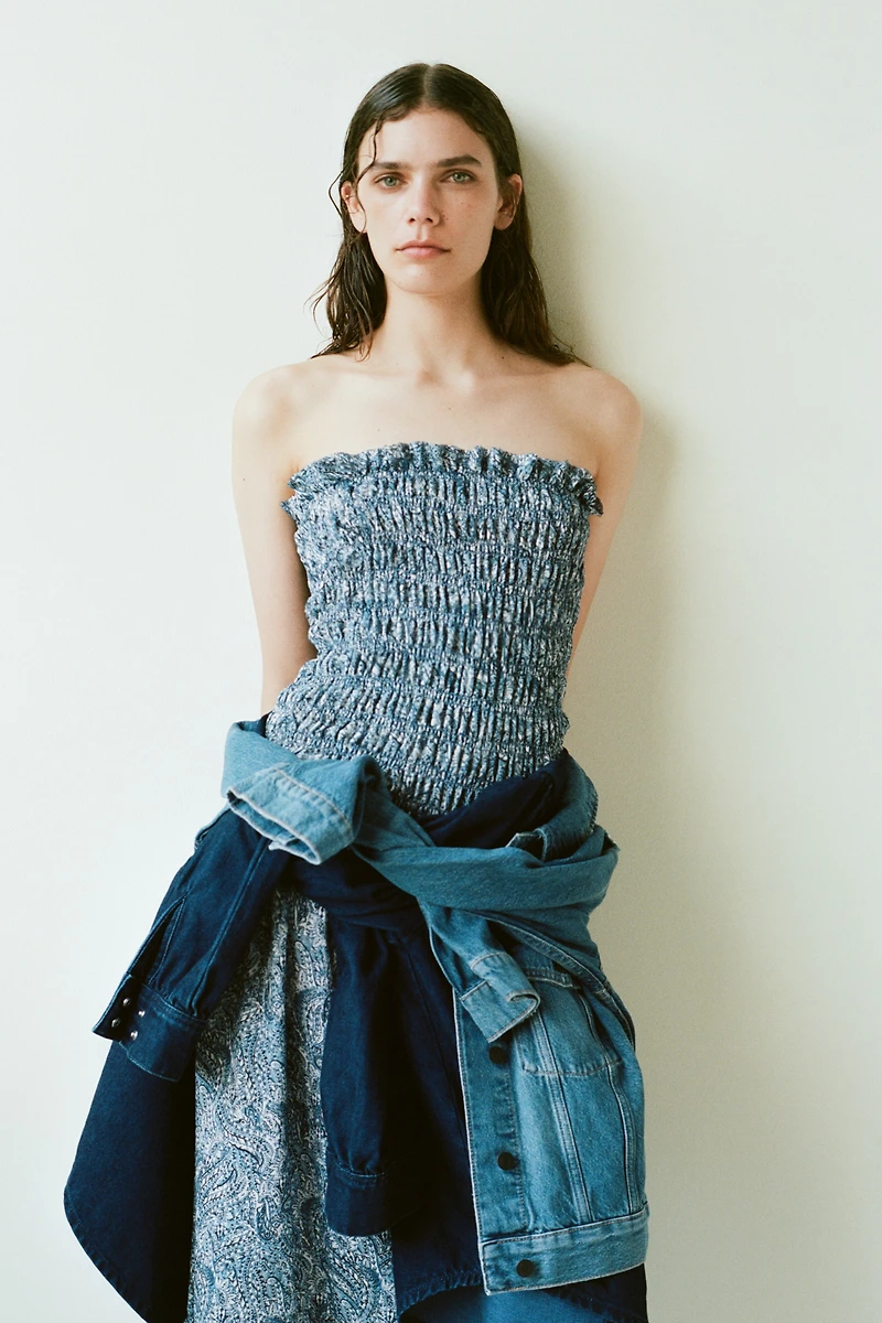 Smocked Bandeau Dress