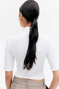 Microfiber Mock Turtleneck Top