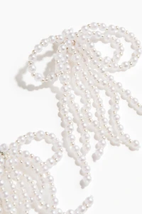 Beaded Bow-Shaped Earrings