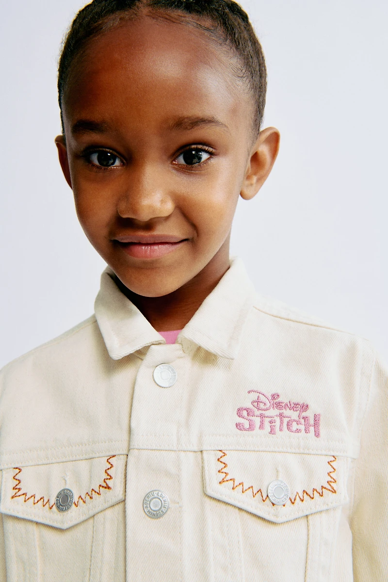 Veste en jean imprimée
