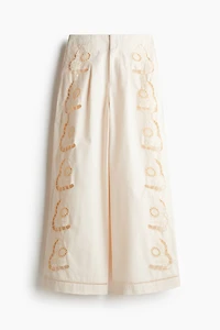 Eyelet-Embroidered Pants