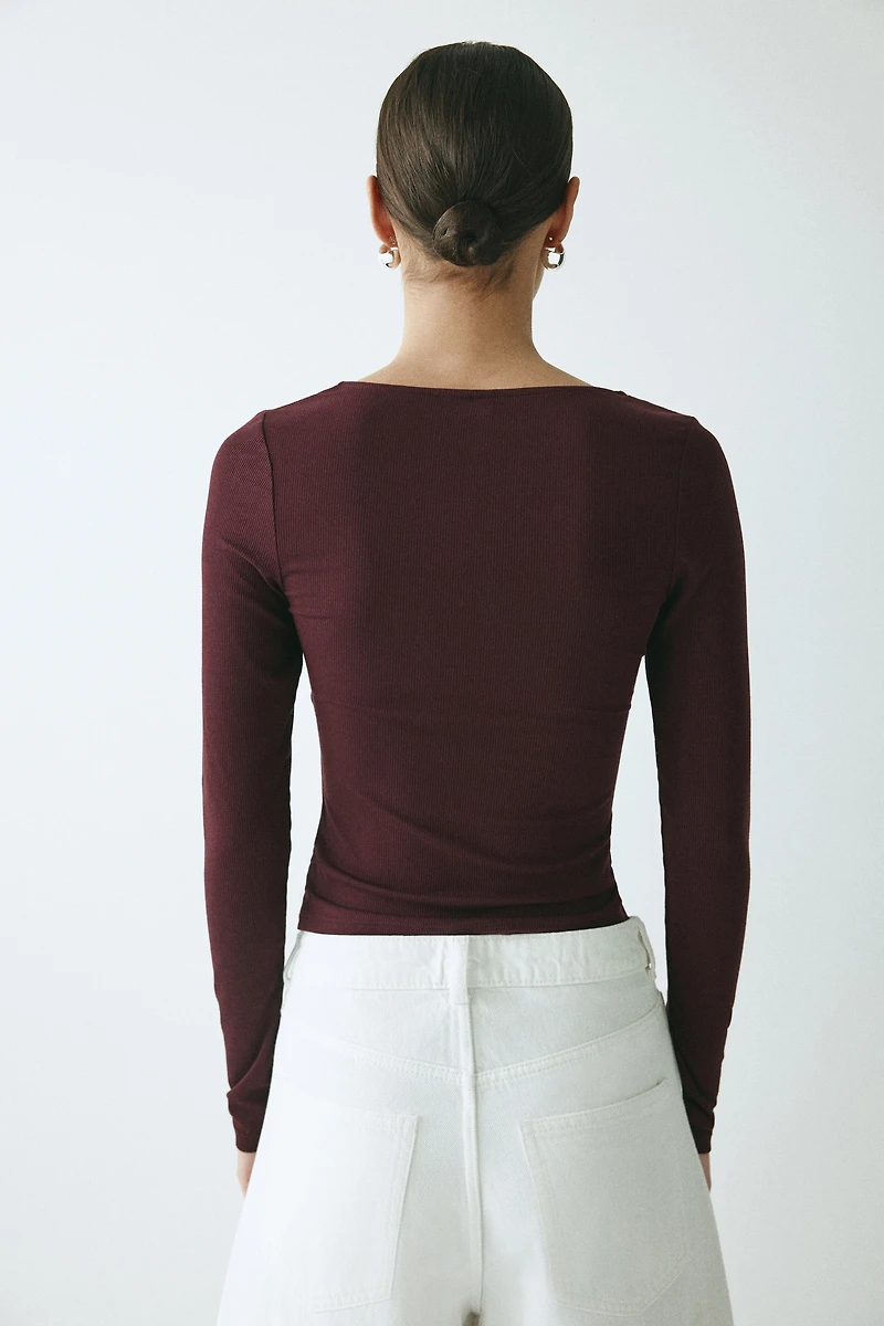 Lace-Trimmed Jersey Top
