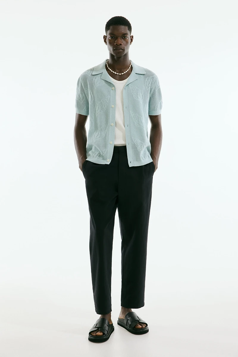 Regular-Fit Jacquard-Knit Resort Shirt