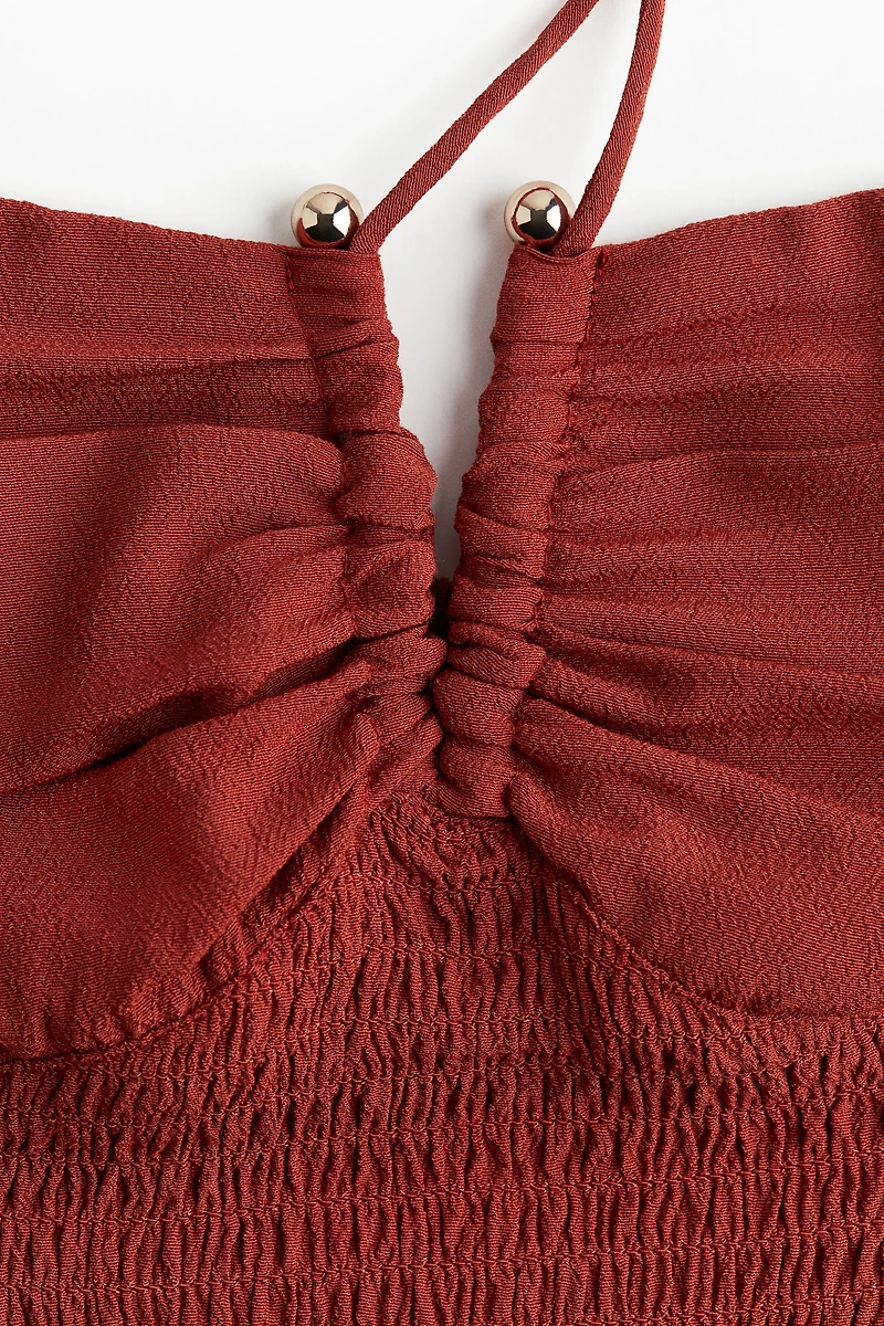 Smocked Halterneck Dress