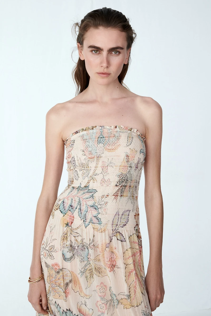Smocked Bandeau Dress